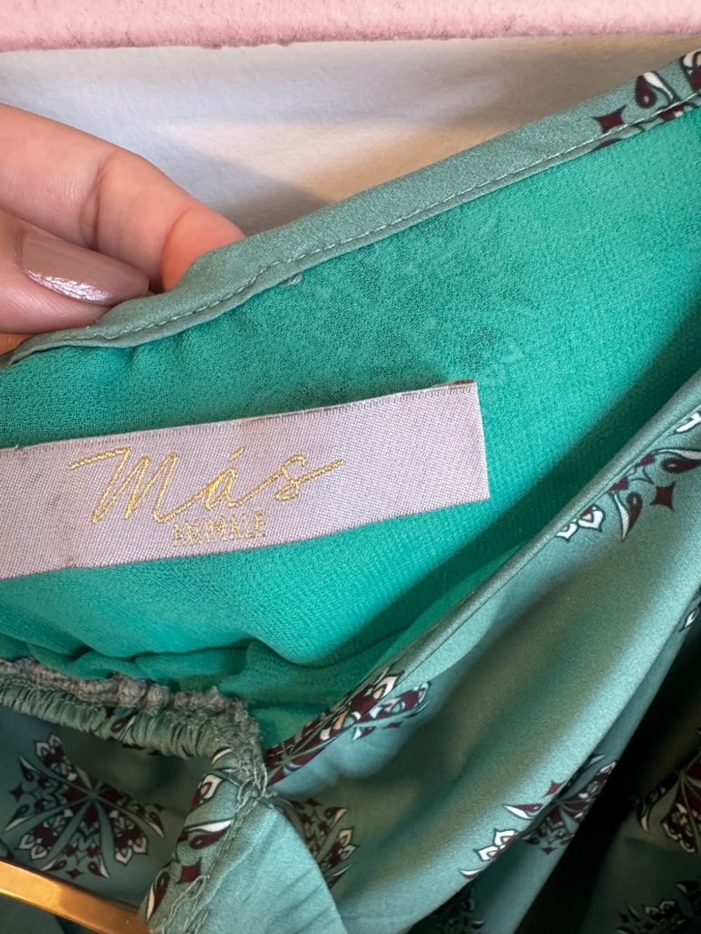 Miss Ankale Green Boho Blouse Bell Sleeve Open Back Detail Made in Brazil - Picture 4 of 7
